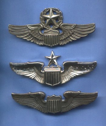 The wings above cover Col. Williams career in the Air Force.