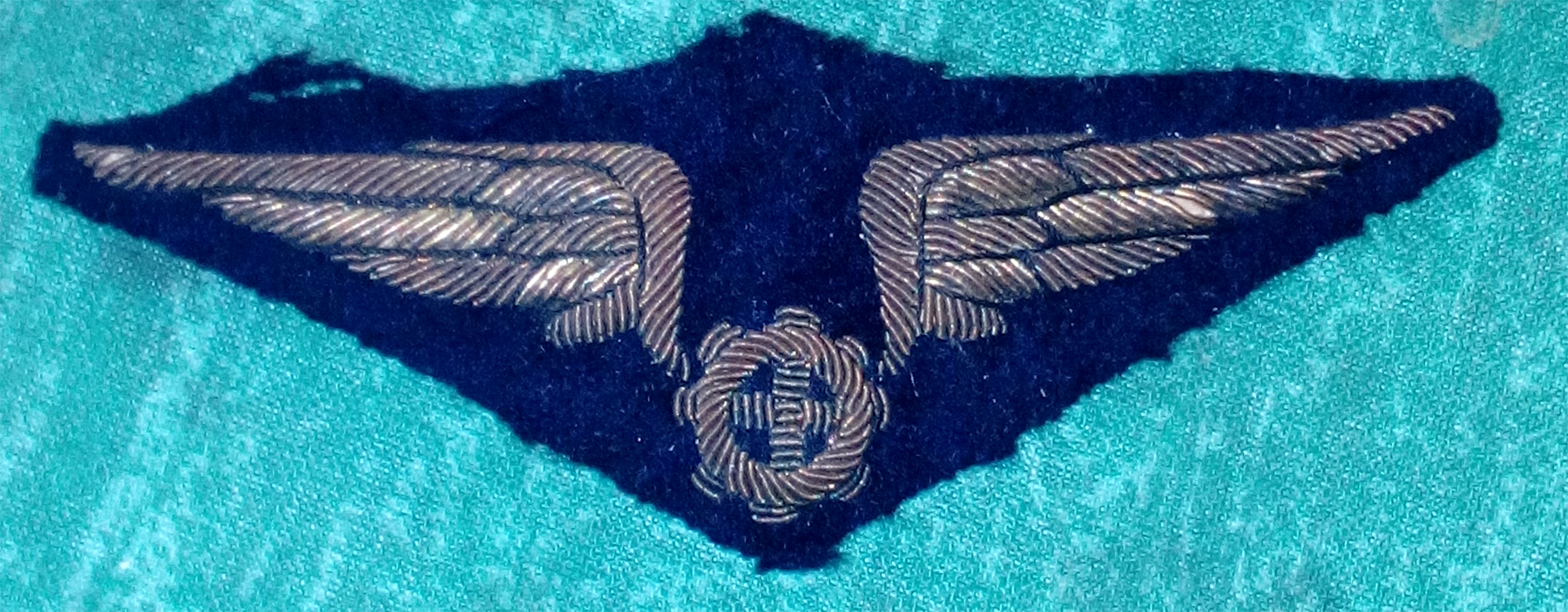 WW2 German Kriegsmarine A.A Gun Leader Badge On Dark Blue Felt